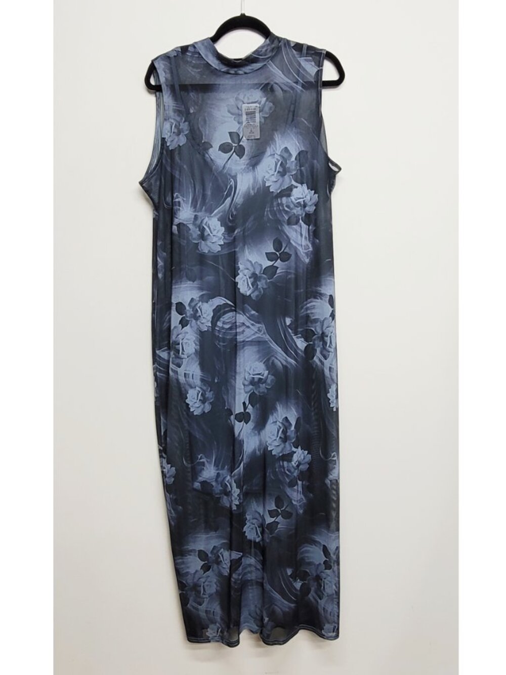 NWT Torrid 2 Floral Blue Maxi Mock-Neck Column Dress 2X 18 20 - Picture 8 of 13